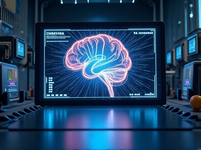 A detailed illustration of brainwave activity being monitored by an AI system. The image shows colorful, dynamic brainwave patterns on a digital screen, with a futuristic interface that highlights the connection between neuroscience and technology.